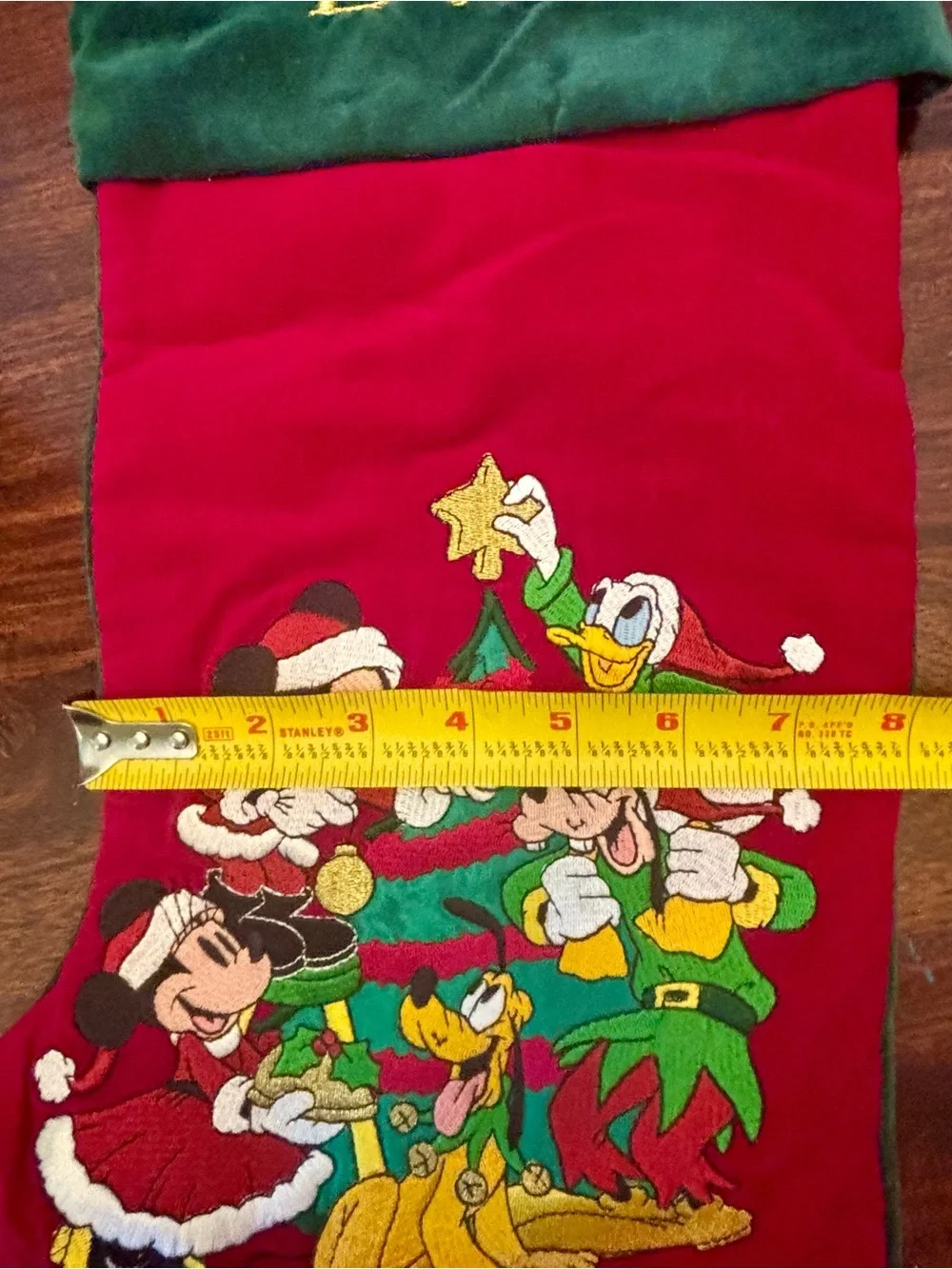 Disney Holiday Christmas Stockings Set - Red and Green (Mom & Dad)